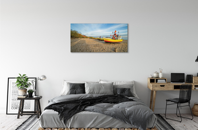 Canvas bild Gdańsk Beach, båtar, hav