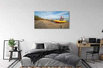 Canvas bild Gdańsk Beach, båtar, hav