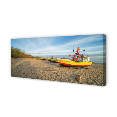 Canvas bild Gdańsk Beach, båtar, hav
