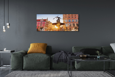 Fototryck canvas Gdańsk Monument fontän