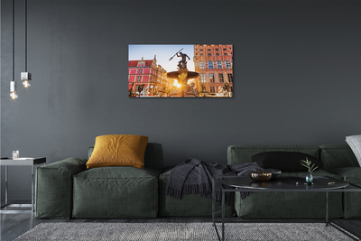 Fototryck canvas Gdańsk Monument fontän