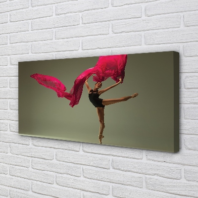 Fototryck canvas Ballerina rosa tyg