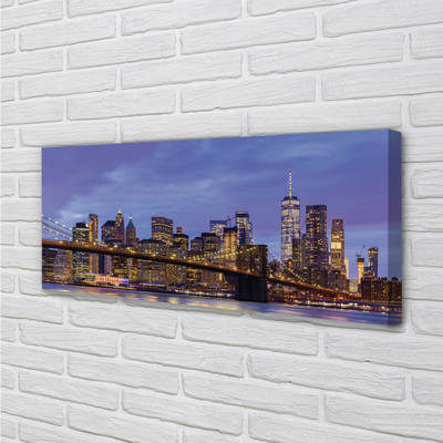 Bild canvas Sunset bridge floden