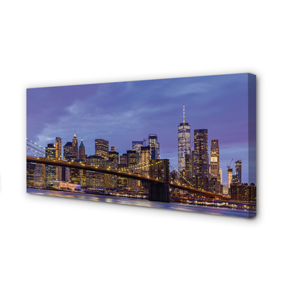 Bild canvas Sunset bridge floden