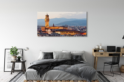 Foto på duk Italien slott panorama solnedgång