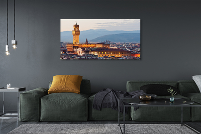 Foto på duk Italien slott panorama solnedgång