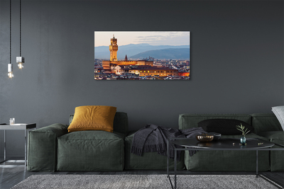 Foto på duk Italien slott panorama solnedgång