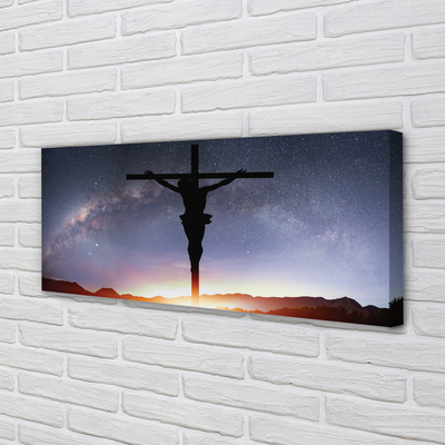 Fototryck canvas Korsfäst Jesus himlen