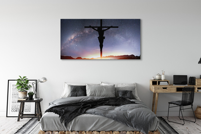 Fototryck canvas Korsfäst Jesus himlen