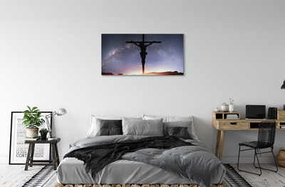 Fototryck canvas Korsfäst Jesus himlen