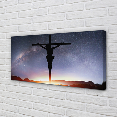 Fototryck canvas Korsfäst Jesus himlen