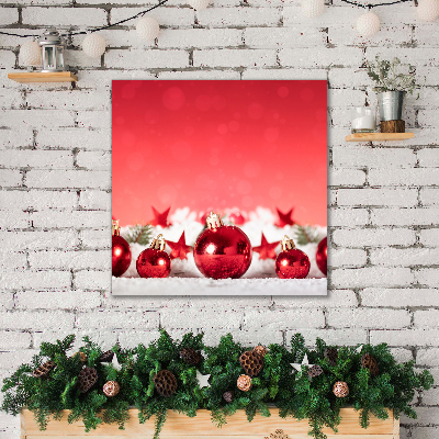 Bild på canvas Gåva julgranskulor Snow