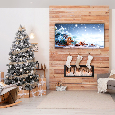 Canvas bild Christmas Pepparkakor Snow Julgran