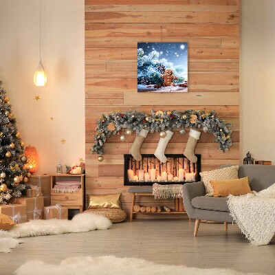 Canvas bild Christmas Pepparkakor Snow Julgran