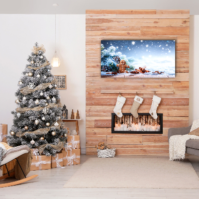 Canvas bild Christmas Pepparkakor Snow Julgran