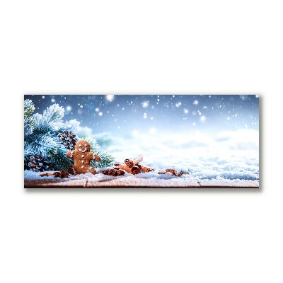 Canvas bild Christmas Pepparkakor Snow Julgran