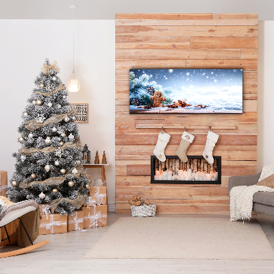 Canvas bild Christmas Pepparkakor Snow Julgran