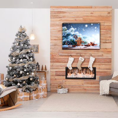 Canvas bild Christmas Pepparkakor Snow Julgran