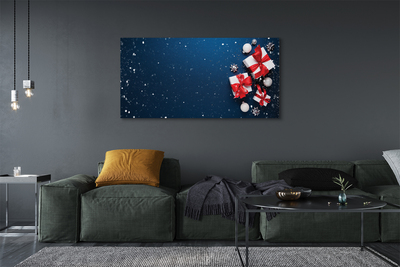 Bild på canvas Snögranskulor gåvor