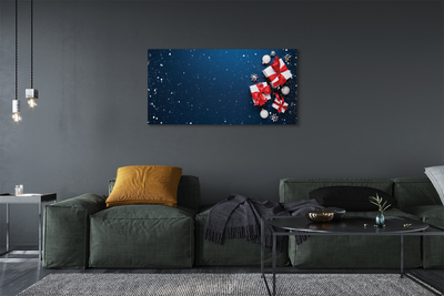 Bild på canvas Snögranskulor gåvor