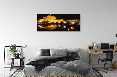 Bild canvas Romfloden broar på natten