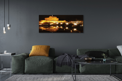 Bild canvas Romfloden broar på natten