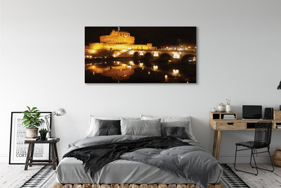 Bild canvas Romfloden broar på natten