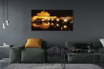 Bild canvas Romfloden broar på natten