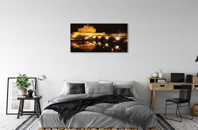 Bild canvas Romfloden broar på natten