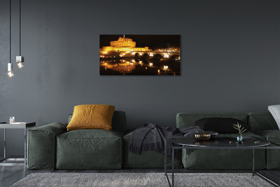 Bild canvas Romfloden broar på natten