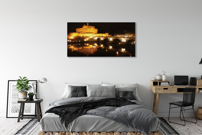 Bild canvas Romfloden broar på natten