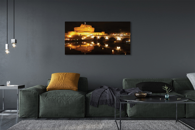 Bild canvas Romfloden broar på natten