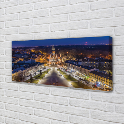 Fototryck canvas Krakow nattkyrka panorama