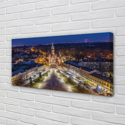 Fototryck canvas Krakow nattkyrka panorama