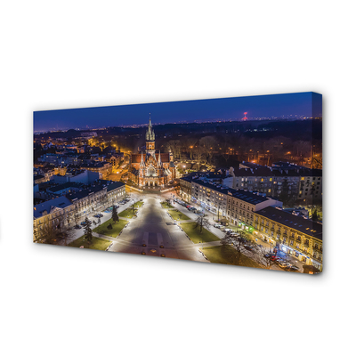 Fototryck canvas Krakow nattkyrka panorama