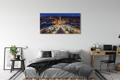 Fototryck canvas Krakow nattkyrka panorama