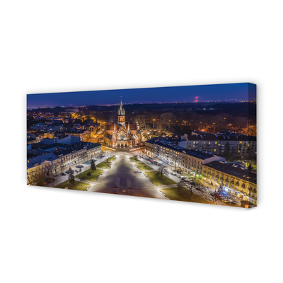 Fototryck canvas Krakow nattkyrka panorama