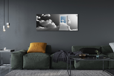 Canvas bild Sky trappor dörr