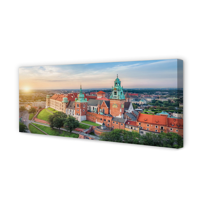 Canvastavla Krakow slott panorama soluppgång