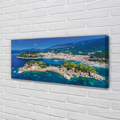 Canvas bild Grekland Panorama stads hav