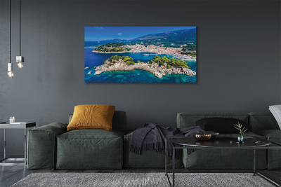 Canvas bild Grekland Panorama stads hav