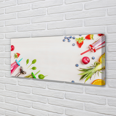 Bild canvas Cocktailflaskor med strån av spenat