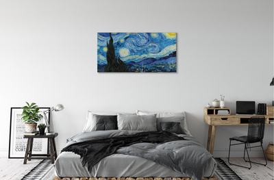 Bild canvas Stjärnklar natt - Vincent van Gogh