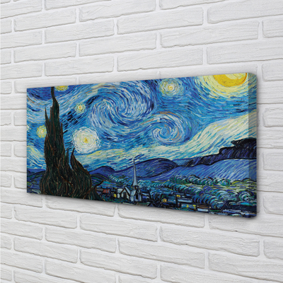 Bild canvas Stjärnklar natt - Vincent van Gogh