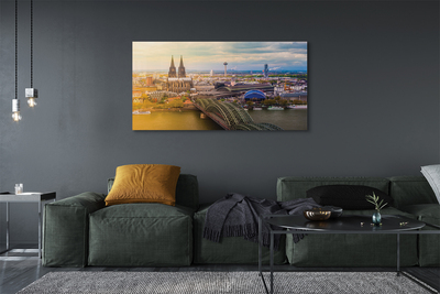 Bild canvas Tyskland River panorama broar