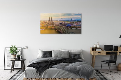 Bild canvas Tyskland River panorama broar