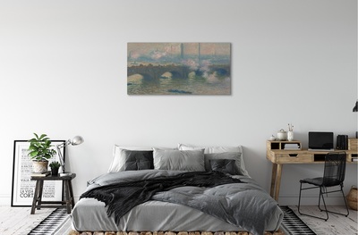 Fototryck canvas Waterloo Bridge - Molnig dag - Claude Monet