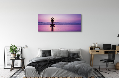 Fototryck canvas Kvinna havsyoga