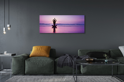 Fototryck canvas Kvinna havsyoga