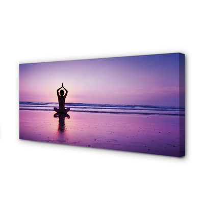 Fototryck canvas Kvinna havsyoga